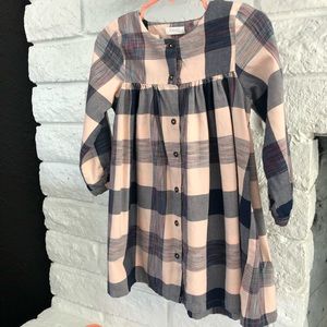 Next Long Sleeve Button Down Plaid Check Dress